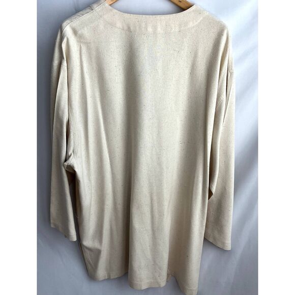 Vintage A.P. Collection Cream Lagenlook Shirt Plus Size 1X Natural Minimalist - Picture 4 of 8